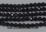 CTG643 15.5 inches 2mm faceted round black tourmaline beads