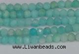 CTG648 15.5 inches 3mm faceted round Peru amazonite beads