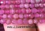 CTG706 15.5 inches 3mm faceted round tiny pink tourmaline beads