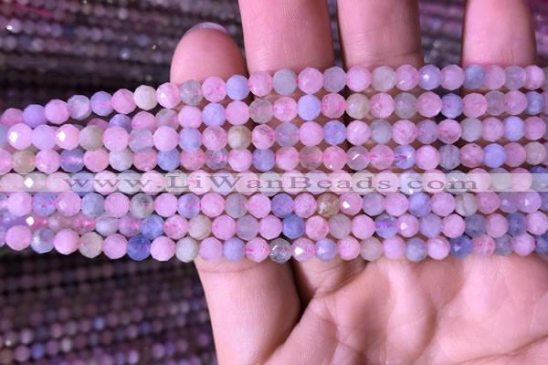 CTG713 15.5 inches 5mm faceted round tiny morganite beads