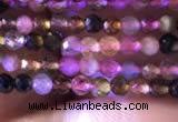 CTG730 15.5 inches 3mm faceted round tiny tourmaline beads