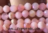 CTG734 15.5 inches 4mm faceted round tiny pink opal beads