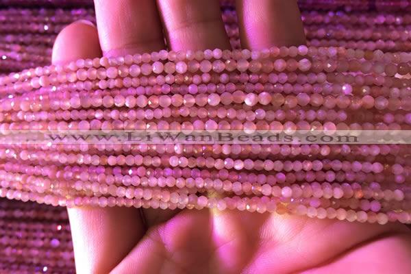 CTG736 15.5 inches 2mm faceted round tiny sunstone beads