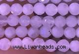 CTG832 15.5 inches 4mm faceted round tiny white moonstone beads