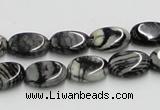 CTJ11 16 inches 10*14mm oval black water jasper beads wholesale