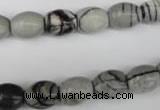 CTJ201 15.5 inches 8*10mm drum black water jasper beads wholesale