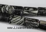 CTJ203 15.5 inches 12*20mm tube black water jasper beads wholesale