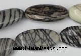 CTJ223 15.5 inches 15*30mm oval black water jasper beads wholesale