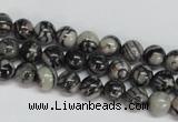 CTJ25 15.5 inches 8mm round black water jasper beads wholesale