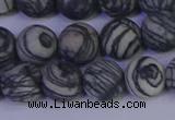 CTJ403 15.5 inches 10mm round matte black water jasper beads