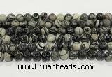 CTJ412 15.5 inches 8mm round black water jasper gemstone beads wholesale