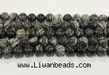 CTJ414 15.5 inches 12mm round black water jasper gemstone beads wholesale