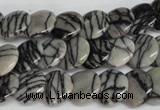 CTJ56 15.5 inches 12mm flat round black water jasper beads wholesale