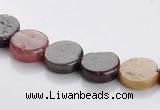 CTO01 9mm multicolored coin natural tourmaline beads Wholesale