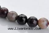 CTO02 multicolored 8mm  faceted round natural tourmaline beads