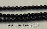 CTO106 15.5 inches 5mm faceted round natural black tourmaline beads