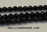 CTO107 15.5 inches 6mm faceted round natural black tourmaline beads