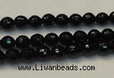 CTO108 15.5 inches 8mm faceted round natural black tourmaline beads