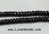 CTO121 15.5 inches 3*6mm rondelle black tourmaline beads