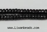 CTO122 15.5 inches 4*8mm rondelle black tourmaline beads