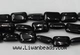 CTO124 15.5 inches 8*12mm rectangle black tourmaline beads