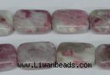 CTO211 15.5 inches 13*18mm rectangle pink tourmaline gemstone beads