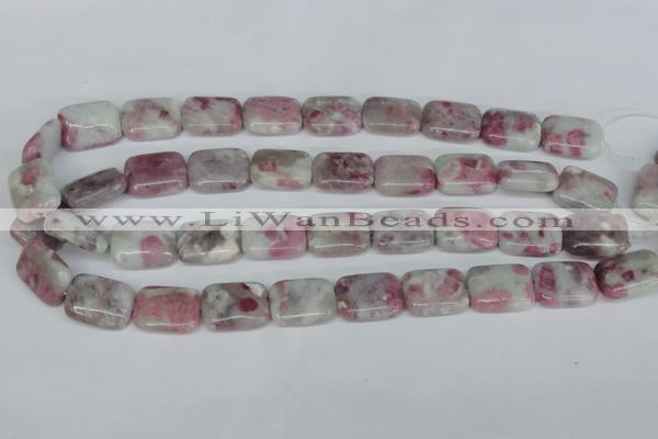 CTO212 15.5 inches 15*20mm rectangle pink tourmaline gemstone beads