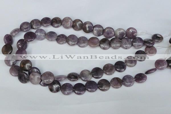 CTO223 15.5 inches 15mm flat round tourmaline gemstone beads