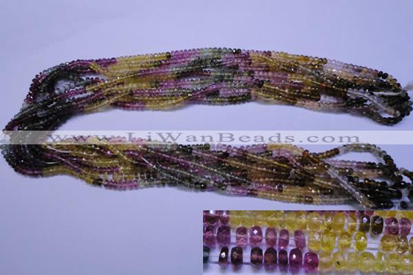 CTO304 15.5 inches 2.5*4mm faceted rondelle tourmaline beads