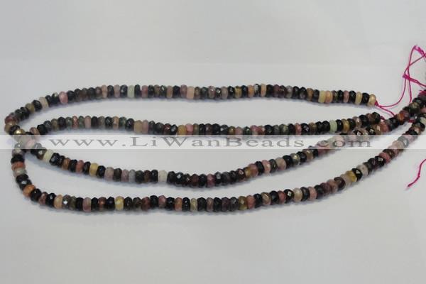 CTO34 15.5 inches 4*6mm faceted rondelle natural tourmaline beads