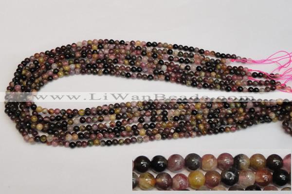 CTO355 15.5 inches 4mm round natural tourmaline gemstone beads