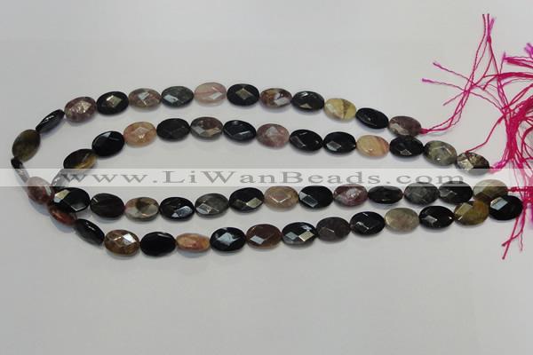 CTO36 15.5 inches 10*14mm faceted oval natural tourmaline beads