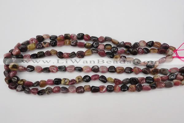 CTO381 15.5 inches 7*9mm natural tourmaline nuggets beads