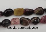 CTO382 15.5 inches 9*11mm natural tourmaline nuggets beads