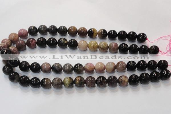 CTO53 15.5 inches 12mm round natural tourmaline beads wholesale