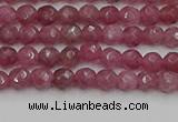 CTO656 15.5 inches 4mm faceted round Chinese tourmaline beads