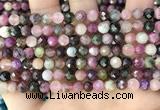 CTO676 15.5 inches 6mm faceted round natural tourmaline beads