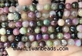 CTO677 15.5 inches 8mm faceted round natural tourmaline beads