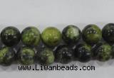 CTP103 15.5 inches 10mm round yellow pine turquoise beads wholesale