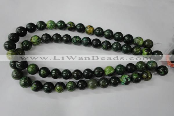 CTP205 15.5 inches 14mm round yellow pine turquoise beads wholesale