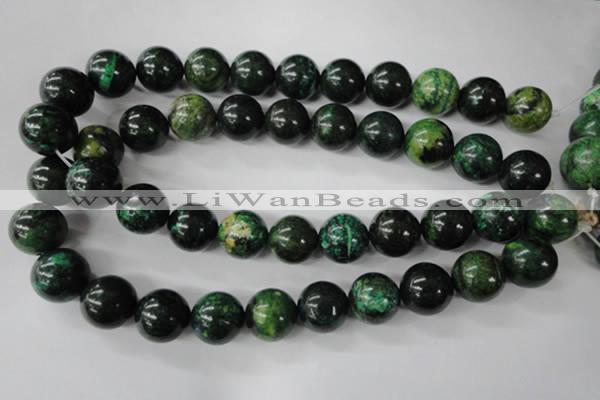 CTP207 15.5 inches 18mm round yellow pine turquoise beads wholesale