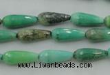 CTR06 15.5 inches 6*16mm faceted teardrop grass agate beads