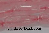 CTR133 15.5 inches 10*30mm faceted teardrop rose quartz beads