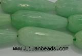 CTR146 15.5 inches 10*30mm faceted teardrop jade gemstone beads