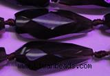 CTR206 15*34mm - 20*42mm faceted teardrop smoky quartz beads