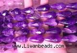 CTR306 15.5 inches 10*25mm faceted teardrop dogtooth amethyst beads