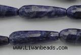 CTR32 15.5 inches 10*30mm faceted teardrop sodalite gemstone beads