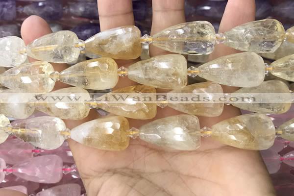 CTR351 15.5 inches 15*25mm faceted teardrop citrine beads