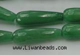 CTR36 15.5 inches 10*30mm faceted teardrop gree aventurine beads