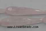 CTR41 15.5 inches 10*40mm faceted teardrop rose quartz beads